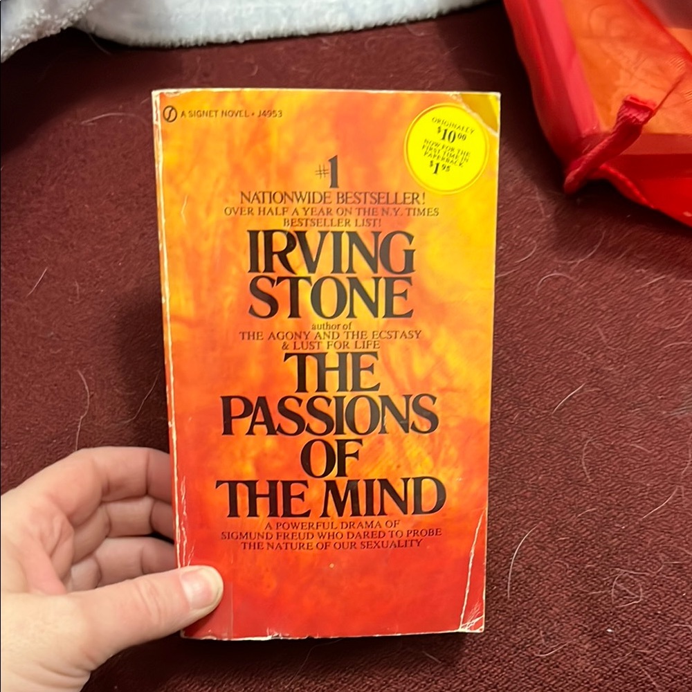 Irving Stone Paperback - The Passions of the Mind - Orange and Black